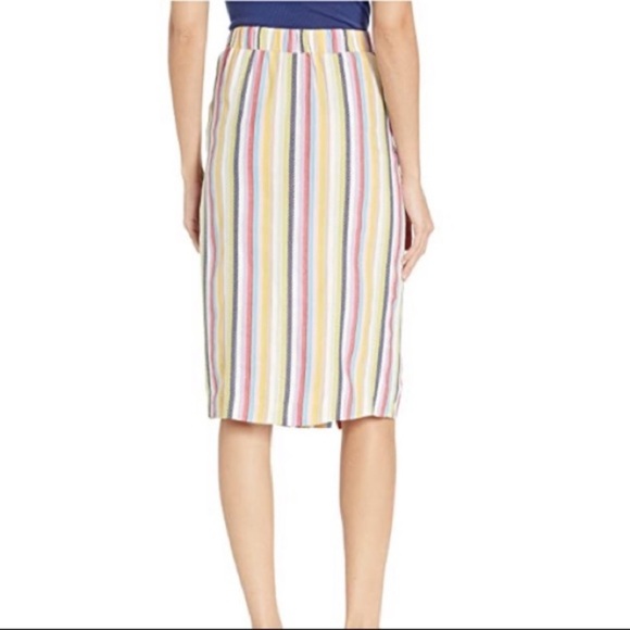 ECI Women's Striped Button-Up Midi Skirt Size L Multicolor Soft Comfortable - Picture 7 of 9
